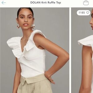 Anthropologie DOLAN White Flutter Sleeve Tank